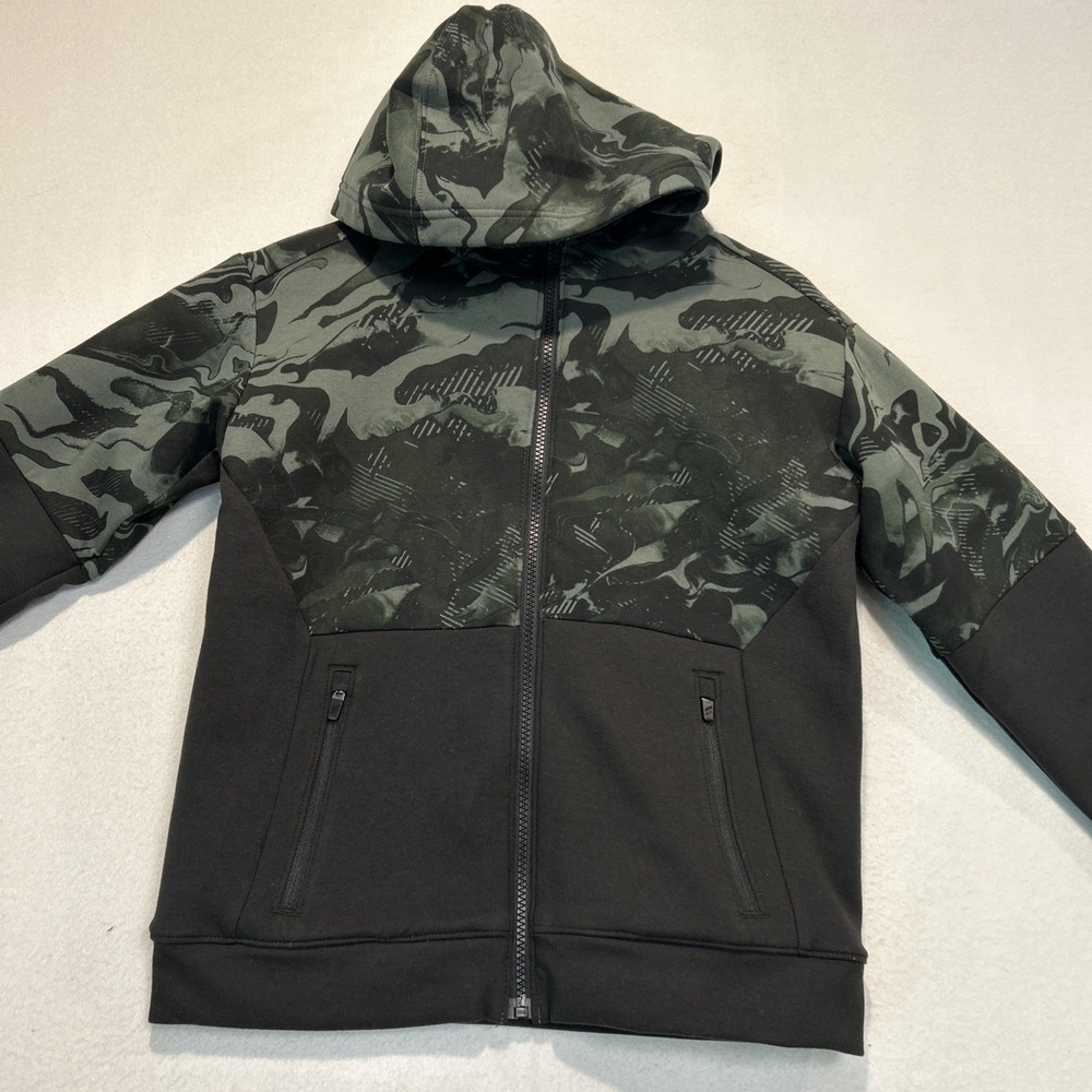 DSG Boys Sport Sherpa Jacket Medium Green Black Full Zip Hooded CKP6985CN